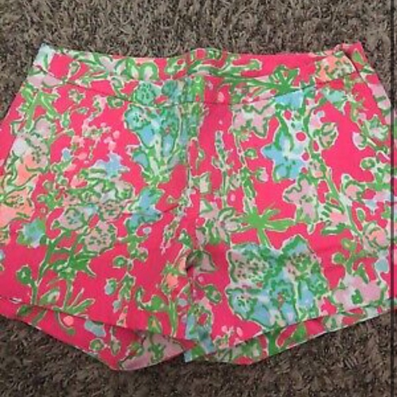 Size 0 Lilly Pulitzer Womens Adie Shorts Flamingo Pink Southern Charm - Picture 1 of 1
